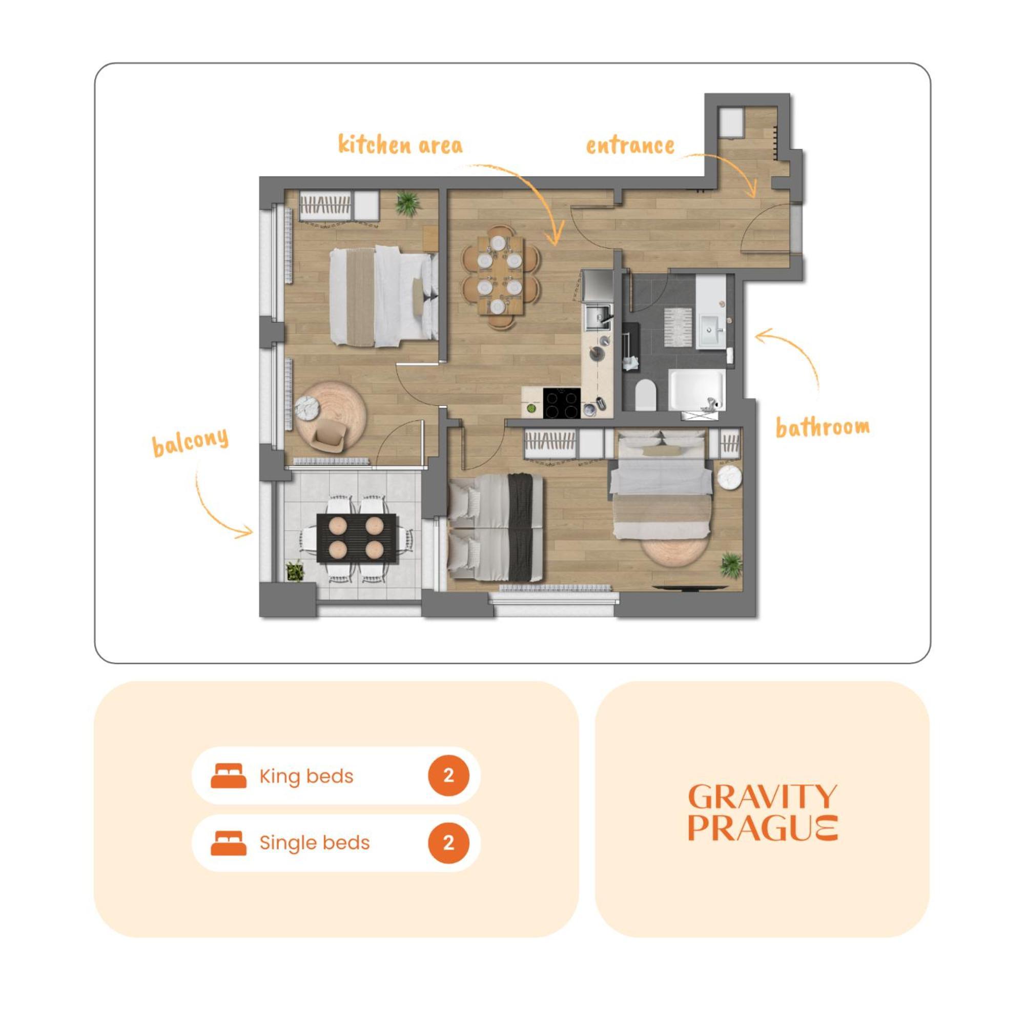 شقة Bright 2Br - 7Th Floor, Balcony, Free Parking By Gravity براغ المظهر الخارجي الصورة